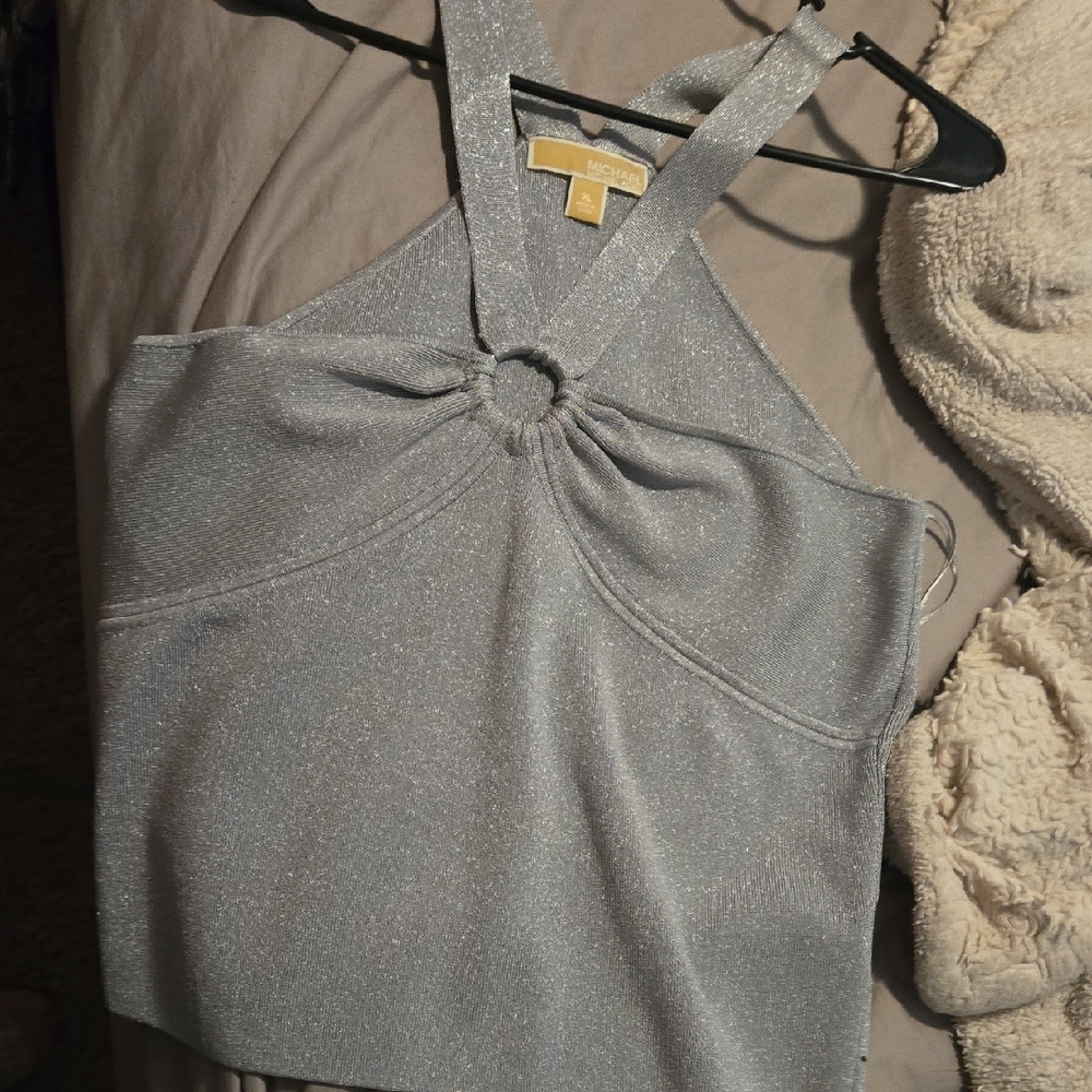 Silver Halter Top